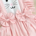 thumbnail image 6 of Bagilaanoe Newborn Baby Girl Easter Rompers Dress Print Fly Sleeve Bodysuits 3M 6M 9M 12M Infant Patchwork A-line Dresses, 6 of 7