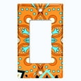 thumbnail image 5 of Metal Light Switch Plate Cover Orange Teal Flower Mandala Tile Pattern MDL015, 5 of 13