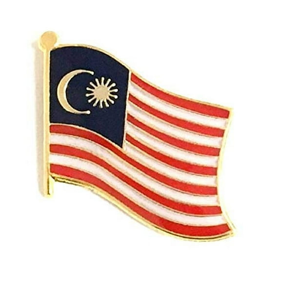 Pack of 50 Malaysia Flag Lapel Pins, Malaysian Pin Badge