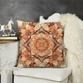 thumbnail image 2 of YINGXI Ethnic Throw Pillow Cushion Cover, Style Flower with Backdrop Art Print, Decorative Square Accent Pillow Case, Cream Brown 22x22in, 2 of 5