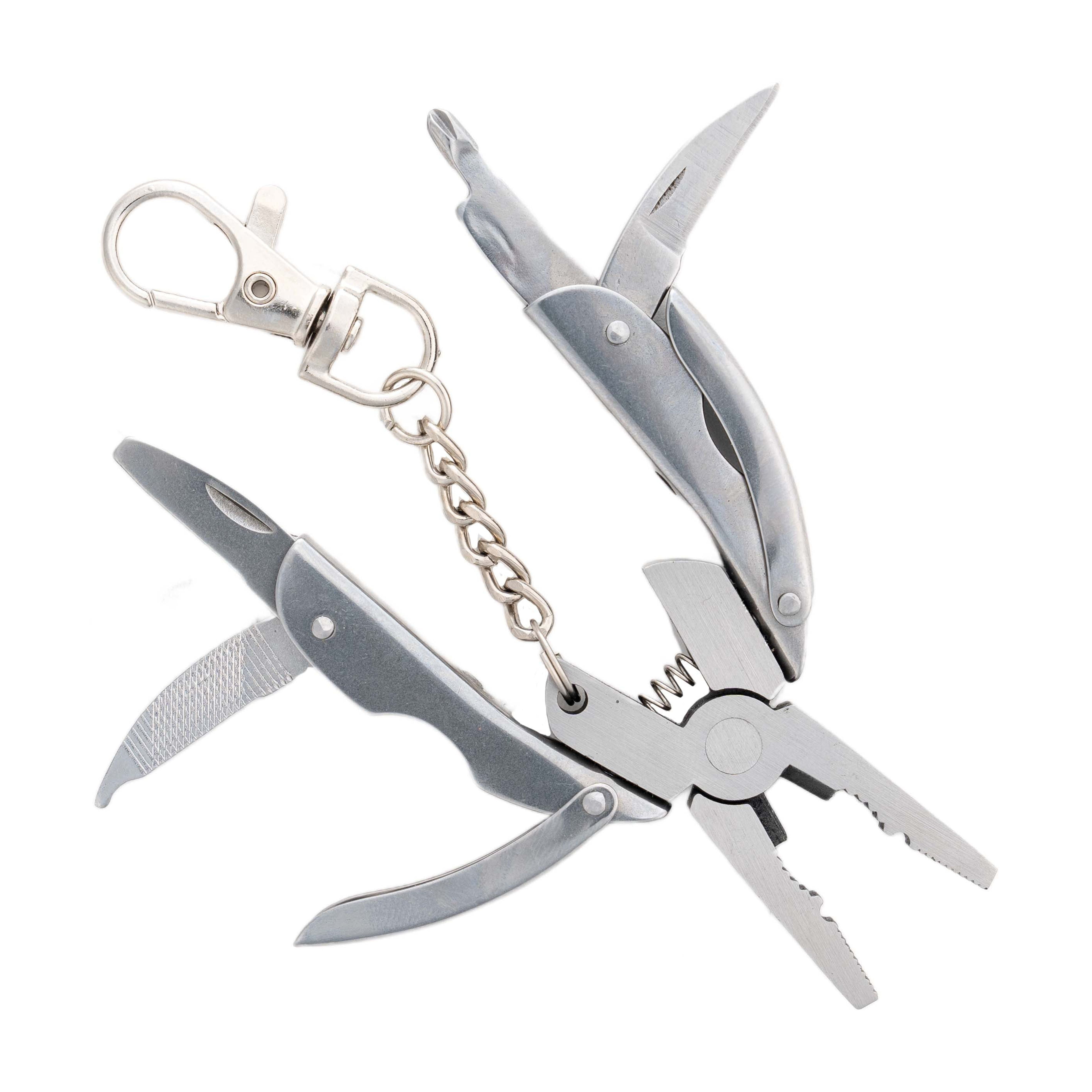 (3 pack) Ozark Trail 9 in 1 Mini Fishing Multi Tool, Compact Stainless Steel Multi Function Pliers for Outdoor Use