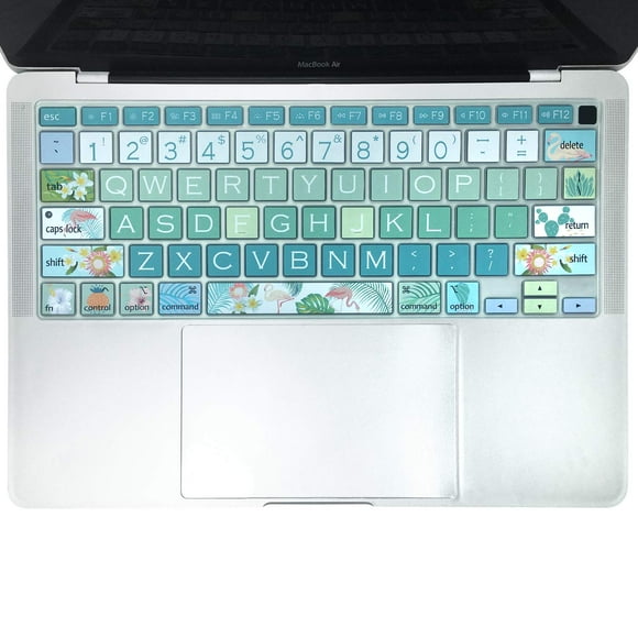 SANFORIN Keyboard Cover Protector for 2020 Apple MacBook Air 13.3 inch (Model: A2179, A2337 M1 Chip, US Layout) with Touch ID, Silicone Skin Keyboard Protector with Floral Design, Flamingo