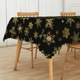 thumbnail image 4 of Nanqianyi Christmas Gold Snowflakes Printed Pattern, Black Tablecloth Rectangular 60 x 102 inch for Kitchen Table, Family Gatherings Dinner, 4 of 6