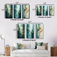 thumbnail image 4 of Designart "California Dreaming Retro Abstract in Gold and Teal I" Abstract Painting Framed Wall Art Set Of 3 - Gold Modern Frame Gallery Wall Set For Home Decor, 4 of 6