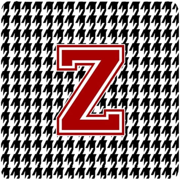 Monogram - Houndstooth Foam Coasters Initial Z, Set - 4