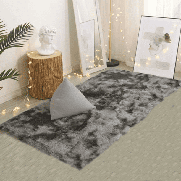 1pc Dark Grey Plush Rug, Soft Area Rug For Bedroom, Fluffy Rug, Living Room Shaggy Rug, Shaggy Carpet 15.74*23.62inch/40*60cm,39.37*62.99inch/100*160cm,47.24*62.99inch/120*160cm,47.24*78.74inch/120*20