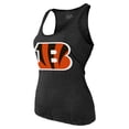 thumbnail image 2 of Women's Majestic Threads Joe Burrow Black Cincinnati Bengals Name & Number Tri-Blend Tank Top, 2 of 3