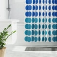 thumbnail image 6 of Zenna Home Blue Geometric Polypropylene Shower Curtain Set: 70" x 72" Curtain and 12 Shower Hooks, 6 of 6