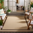 thumbnail image 2 of SAFAVIEH Courtyard Andrea Solid Bordered, Set of 2 Indoor/Outdoor Area Rug Natural/Chocolate, 6'6" x 9'6", 2 of 12