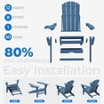 thumbnail image 5 of KINGYES Folding Adirondack Chair, Adjustable Backrest with Pull-Out Footrest & 4-in-1 Mobile Phone, Tablet, Cup Holder Tray, HDPE Plastic Adirondack Chair for Patio Garden Outdoors Fire Pit, 5 of 10