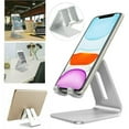 thumbnail image 1 of Universal Cell Phone Tablet Desktop Stand Desk Holder Mount Cradle Aluminium Silver, 1 of 7