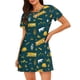 thumbnail image 1 of Fotbe Camping Bata de Dormir para Mujer con Estampado, Camisón de Algodón de Manga Corta, Ropa de Dormir Casual, 1 of 6