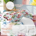 thumbnail image 2 of King 4 Piece Bedding Set Summer Flower Ocean Shell Starfish Soft Breathable Duvet Cover and Pillowcase, Purple Orange Floral Duvet Cover Set Bed Sheets for Bedroom Dormitory Guest Room, 2 of 9