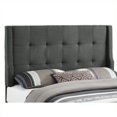 thumbnail image 1 of Linon Luxe Full/Queen Tufted Wingback Upholstered Headboard in Charcoal Gray, 1 of 5