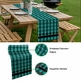thumbnail image 5 of Teal Black Plaid Table Runner - 60 Inch Long, Kitchen Dining Table Runner Dresser Scarves, Farmhouse Retro Star Abstract Checked Farmhouse Decor for Coffee Tables Wedding Party Banquet, 5 of 8