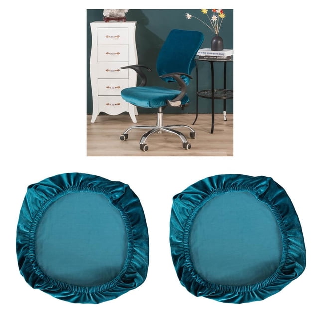 2x Fundas Para Sillas De Terciopelo Elástico Extraíble Asientos Decoración Universal D-Blue