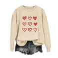 thumbnail image 3 of Cadancy Valentine Sweatshirts for Women Pullover Long Sleeve Shirts Heart Printed Cute Crew Neck Casual Tops Oversized Fashion Outfits, 3 of 3