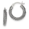 thumbnail image 1 of Sterling Silver Antiqued Open Twist Hoop Earrings QE6728, 1 of 2