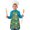 Rooster and Pumpkin, variant on Rooster and Pumpkin Green Pattern Teens Aprons, Adjustable Neck Strap, Toddler & Teens Aprons for Cooking & Baking, 19x23.6 Inches