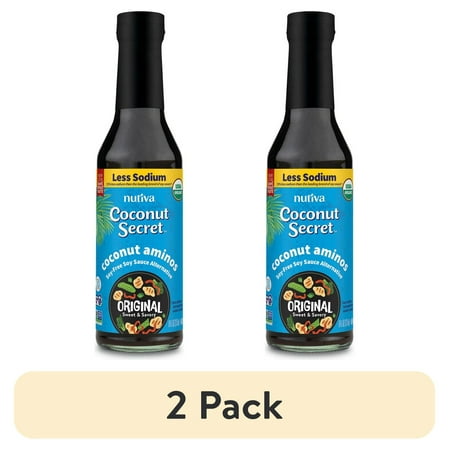 (2 pack) Coconut Secret, Organic Coconut Aminos Soy Free Seasoning Sauce & Marinade, 8 oz