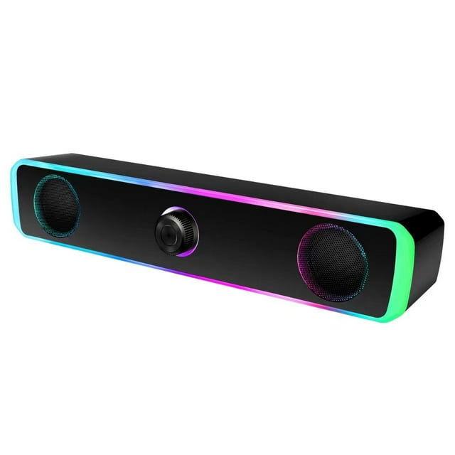 Infidev Computer Speakers Desktop Speakers Computer Speakers RGB Lights Desktop Computer Speakers USB Powered Easy Access Volume Control Clearance