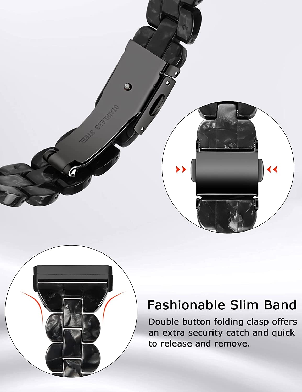 TOYOUTHS Slim Resin Bands Compatible with Fitbit Sense Bands Women, Lightweight Thin Sense Watch Bands for Fitbit Versa 3 Wristbands