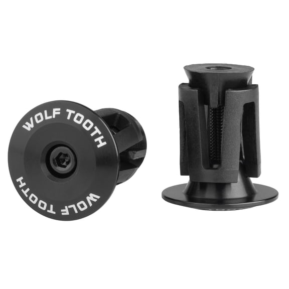 Wolf Tooth Alloy Bar End Plugs - Black Plugs Are Available In Multiple Colors