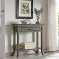 thumbnail image 2 of Leick Home Traditional Wood Tray Edge Console Hall Stand in Smoke Gray, 2 of 7