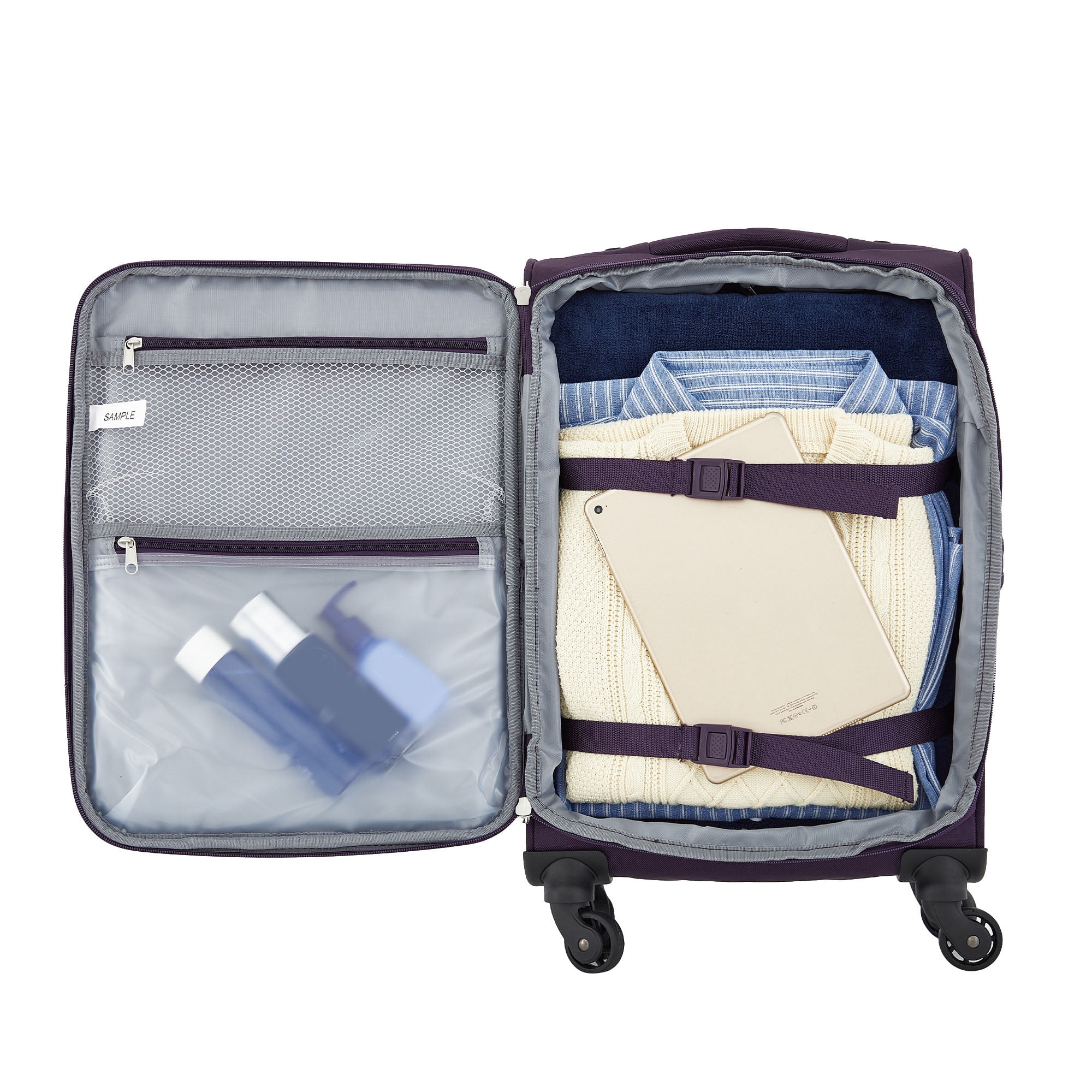 Protege Arendale 20" Softside Expandable Rolling Spinner Carry-On Luggage, Purple