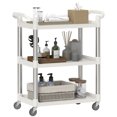 thumbnail image 1 of HOMCOM Chariot Utilitaire sur Roues, Chariot Roulant à 3 Niveaux pour Cuisine, Blanc, 1 of 10