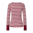 thumbnail image 5 of Women Fairy Grunge Sweater Tops Fall E-Girl Goth Y2k Long Sleeve Round Neck Slim Fit T Shirt Going Out Pullover Tops Aesthetic Clothes, 5 of 6