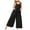 Black, variant on Women's Casual Long Sleeve Jumpsuit with Pocket Button Front Strap Design Stylish Solid Playsuit Comfortable Outfit