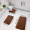 thumbnail image 7 of Tuvgenk Brown Bath Rugs Rectangular Waterhog Bathroom Sets 3 Piece Rug Washable Home Resistant for House, 7 of 7