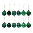 thumbnail image 2 of 12pcs Christmas Baubles - Hanging Xmas Ornaments for Christmas Tree Decoration, Colorful Festive Decor for Holiday Party, Home, Living Room, Mantel & Office to Boost Christmas Vibe, Green, 2 of 9