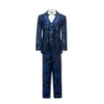 thumbnail image 2 of ETHAN Prom Suits for Little Boys Jacquard Slim Fit 3 Pieces Suit Set Jacket Pants for Wedding Prom Party Size 6T, 2 of 7