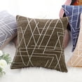 thumbnail image 6 of PiccoCasa 18"x18" Polyester Sofa Throw Pillow Cover, Brown, 6 of 8