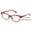 Red, variant on Women 2 Tone Cateye Clear Progressive Reader - Zero Power On Top - No Bubble Reading Glasses Z110 +2.00