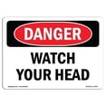 thumbnail image 1 of SignMission OS-DS-A-1218-L-1875 12 x 18 Po Signe de Danger OSHA - Surveillez Votre Tête, 1 of 4