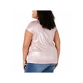 thumbnail image 2 of INC $59 Womens New Pink Metallic Crew Neck Short Sleeve Casual Top L B+B, 2 of 2