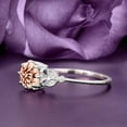 thumbnail image 2 of Beautiful 1.25 Carat Round Cut Morganite And Diamond Moissanite Floral Engagement Ring, Antique Wedding Ring in 925 Sterling Silver With 18k White Gold Plating, Gift For Her In Festival Time, 2 of 3