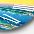 thumbnail image 3 of Designart 'Blue Waves Breaking At The Beach Iv' Nautical & Coastal Wall Clock, 3 of 5
