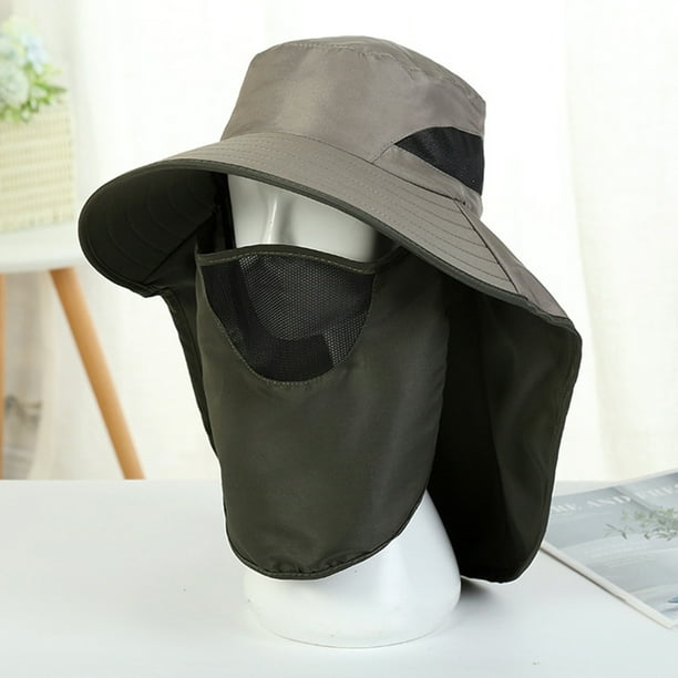 Sombrero con protección UV Irfora Sombrero con protección UV Gorro de senderismo con malla extraíble, tapa con solapa para el cuello, gorra de pesca para hombre y mujer Irfora Sombrero con protección UV