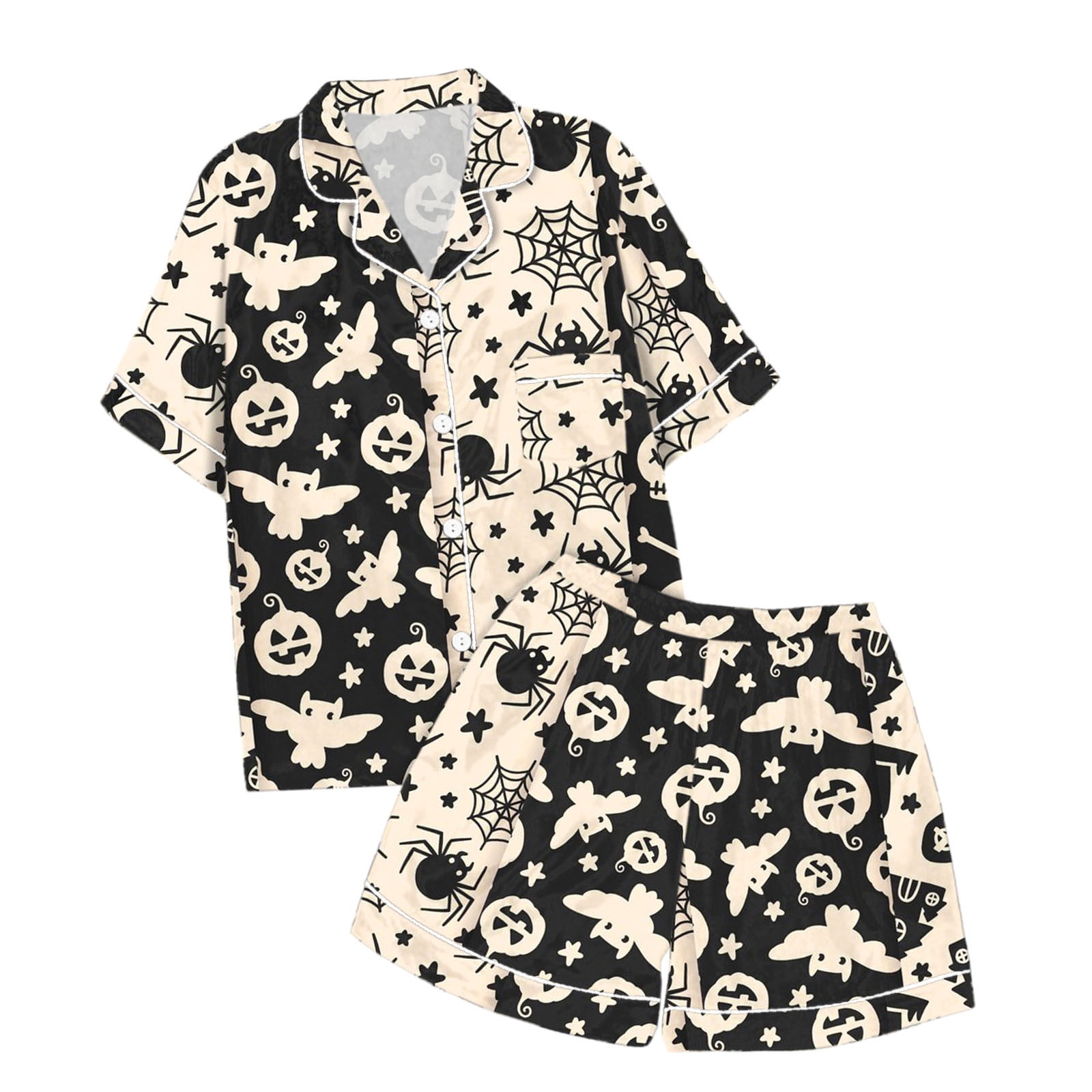 Pyjama Short Et Haut Noir Pour Fille 8-9 Ans - Coton/élasthanne, Occasion Très Bon état