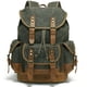 thumbnail image 1 of Huachen Mochila Vintage De Lona Y Cuero Recubierta De Cera: Mochila Amplia Y Duradera Para Hombres Y Mujeres, Perfecta Para Viajes, Senderismo Y Vida Universitaria (M86_Verde Militar Con Marrón), 1 of 1