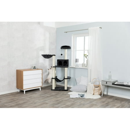 UPC: 4011905435374 | TRIXIE Tarragona Plush & Sisal 5-Level 63.8 Cat Tree with Scratching Posts Condo & Hammock Dark Gray