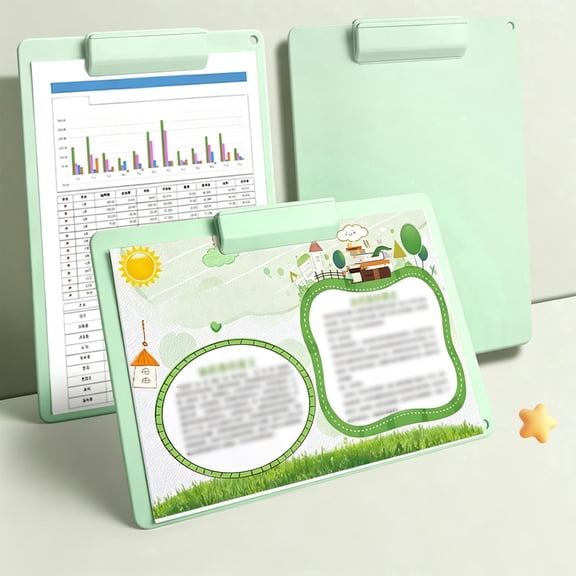 A4 Clipboard with Rotatable Twin Clip, Plastic Writing Surface with Smooth Edges for Office School Home
