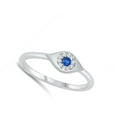 thumbnail image 4 of CHOOSE YOUR COLOR White Cubic Zirconia Evil Eye Ring .925 Sterling Silver Band Jewelry Female Size 4, 4 of 4