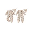 thumbnail image 2 of RUINIXCW Newborn Baby Boy Girl Halloween Outfit Fall Winter Clothes Waffled Footed Romper Ghost Pumpkin Print Long Sleeve Zip Up Footie Jumpsuit Hat, 2 of 10