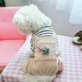 thumbnail image 6 of Walbest Dog Overalls Pet Clothes with Pocket Dog Outfits Jumpsuit Shirt Top with Overalls Puppy Clothes Dog Costume Beige Pants Jumpsuit for Small Dog, 6 of 6