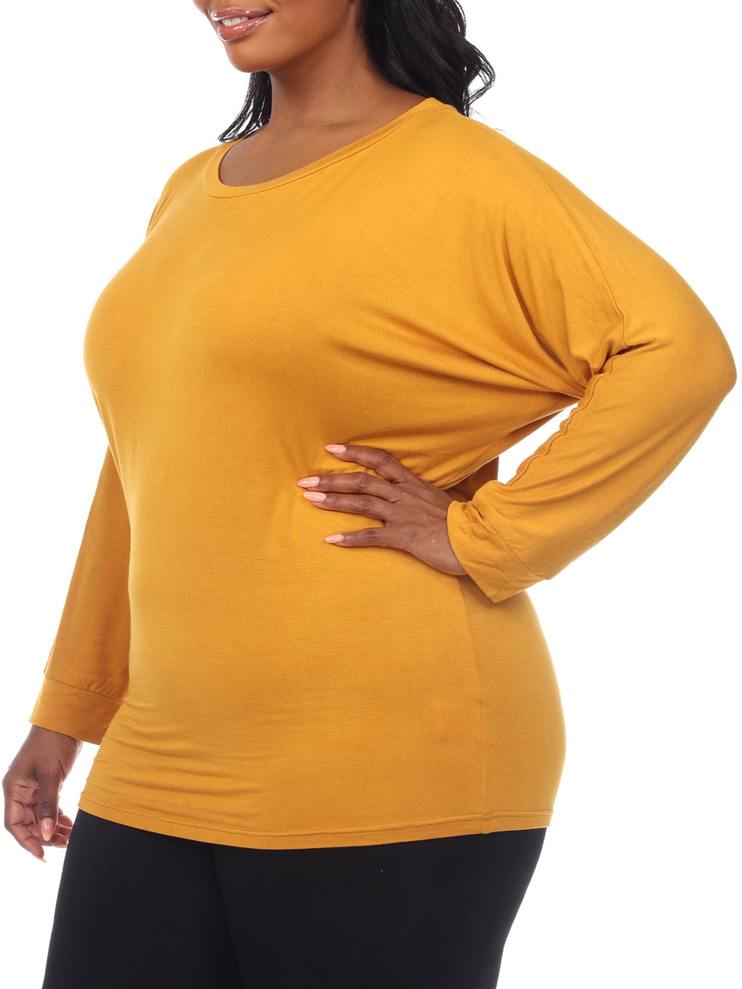 White Mark Women's Plus Size Banded Dolman Top